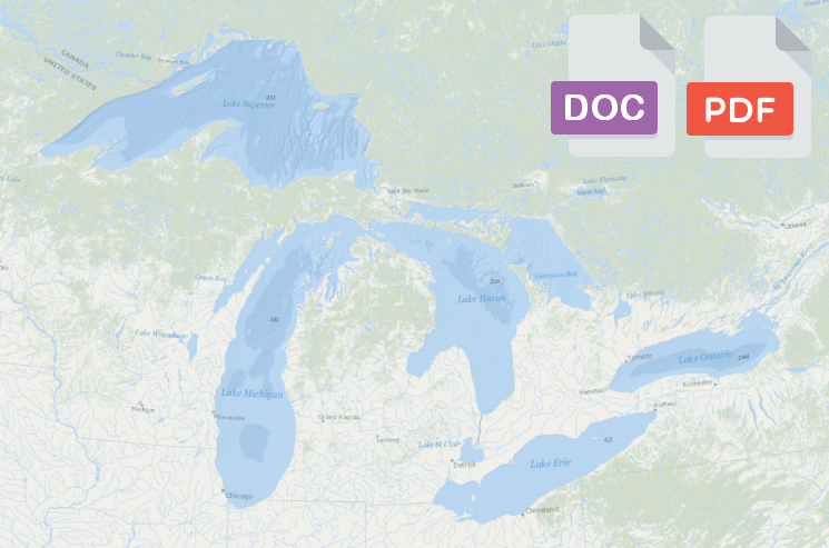 Thumnail image of
                 Great Lakes region with a denoting PDF icon