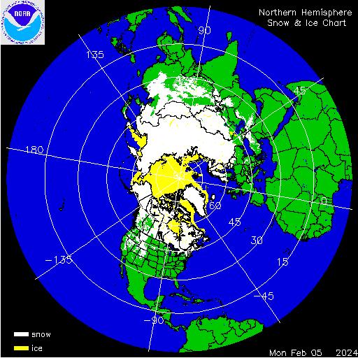 ims2024036 Today snow & ice depth North Hemisphere #Europe & #USA #snow (Stratul de zapadă masurat in Europa si US astazi)
