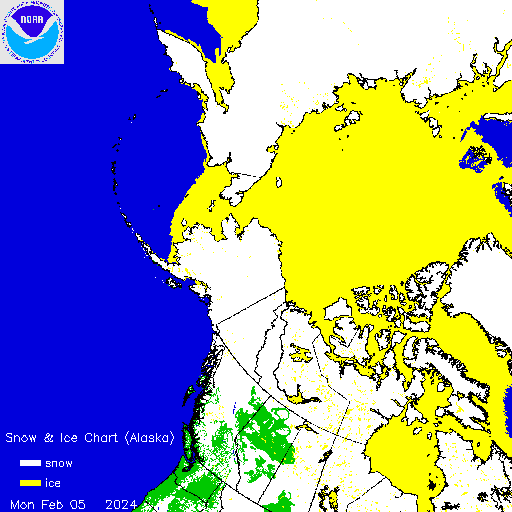 ims2024036_alaska Today snow & ice depth North Hemisphere #Europe & #USA #snow (Stratul de zapadă masurat in Europa si US astazi)