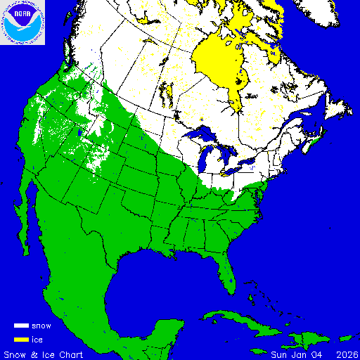 Thumbnail image 
                 of current North American snow and ice chart