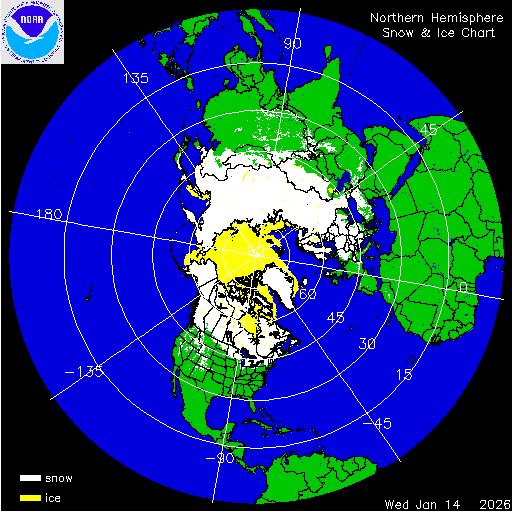 Thumbnail image 
                 of current Northern Hemisphere snow and ice chart
