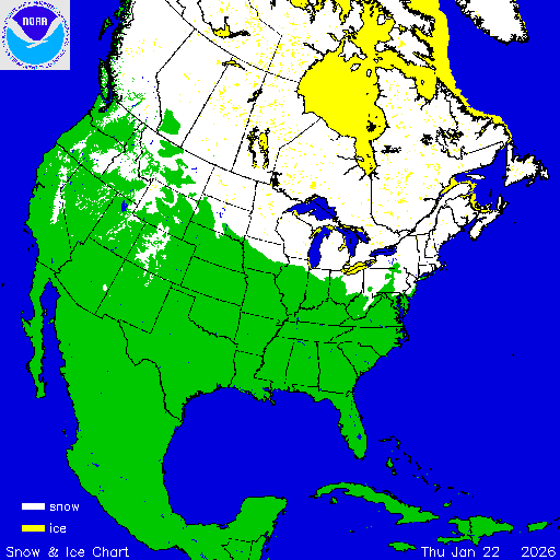 Thumbnail image 
                 of current North American snow and ice chart