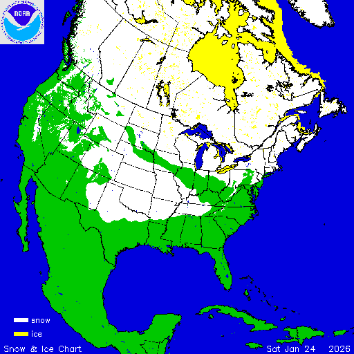 Thumbnail image 
                 of current North American snow and ice chart