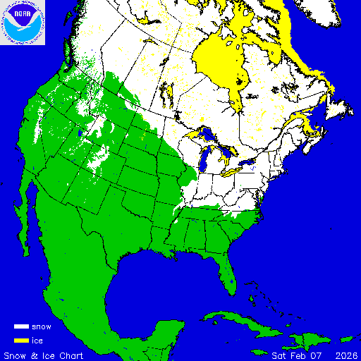 Thumbnail image 
                 of current North American snow and ice chart