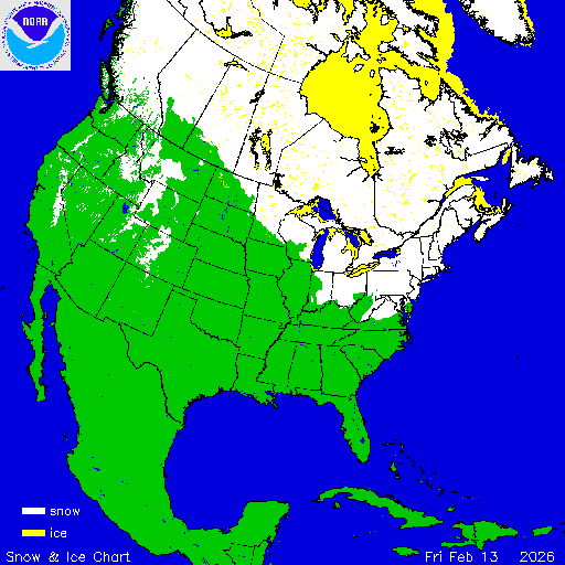 Thumbnail image 
                 of current North American snow and ice chart