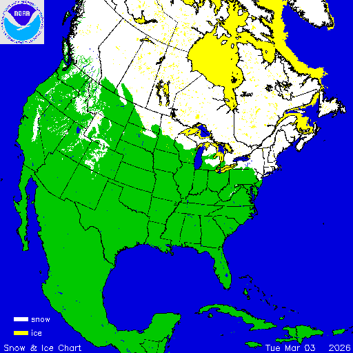 Thumbnail image 
                 of current North American snow and ice chart