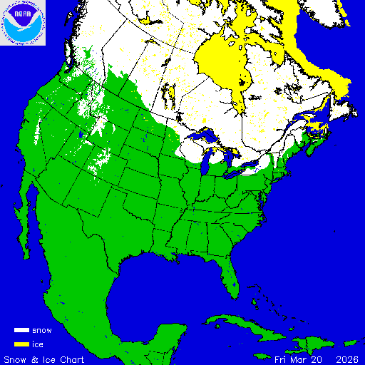 Thumbnail image 
                 of current North American snow and ice chart