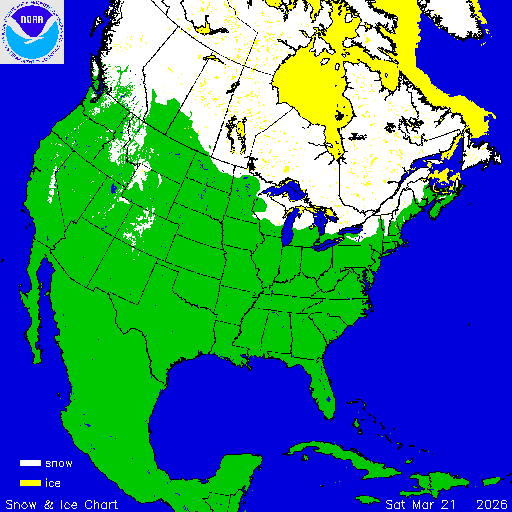 Thumbnail image 
                 of current North American snow and ice chart