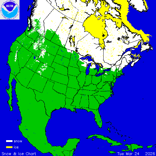 Thumbnail image 
                 of current North American snow and ice chart