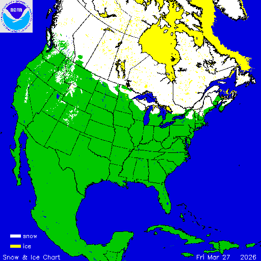 Thumbnail image 
                 of current North American snow and ice chart