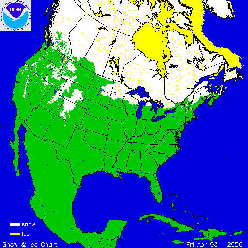 Thumbnail image 
                 of current North American snow and ice chart
