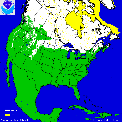 Thumbnail image 
                 of current North American snow and ice chart