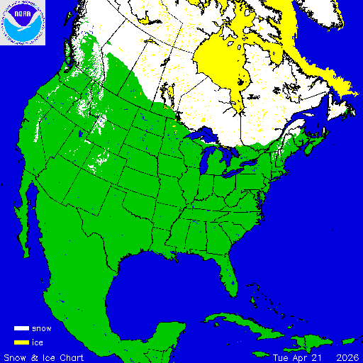 Thumbnail image 
                 of current North American snow and ice chart