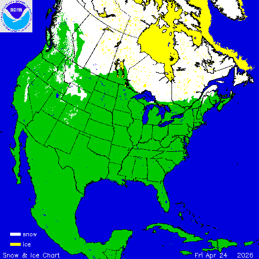 Thumbnail image 
                 of current North American snow and ice chart