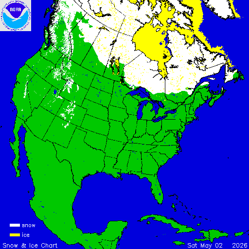 Thumbnail image 
                 of current North American snow and ice chart