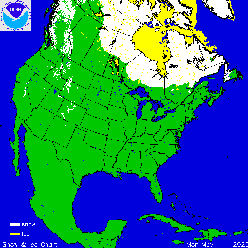 Thumbnail image 
                 of current North American snow and ice chart