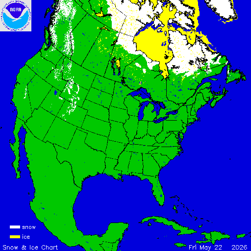Thumbnail image 
                 of current North American snow and ice chart