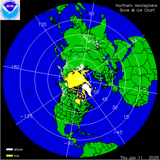 Thumbnail image 
                 of current Northern Hemisphere snow and ice chart