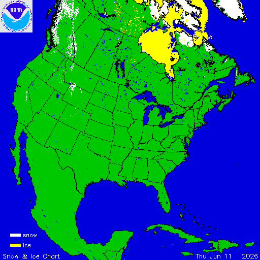 Thumbnail image 
                 of current North American snow and ice chart
