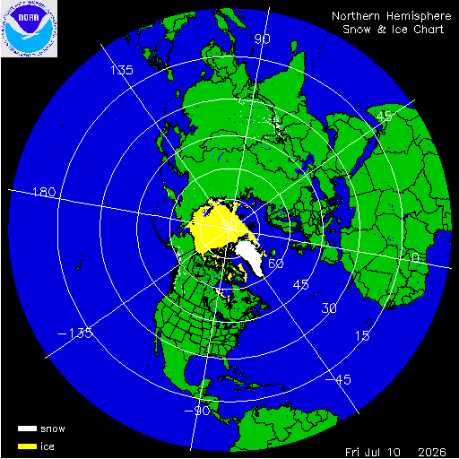 Thumbnail image 
                 of current Northern Hemisphere snow and ice chart