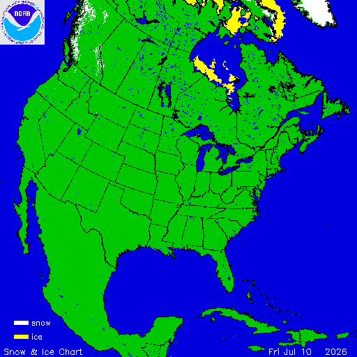 Thumbnail image 
                 of current North American snow and ice chart