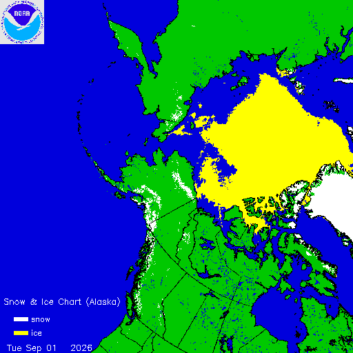 Thumbnail image 
                 of current Alaska region snow and ice chart