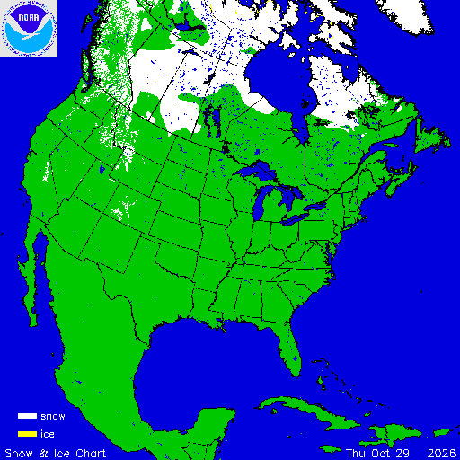 Thumbnail image 
                 of current North American snow and ice chart