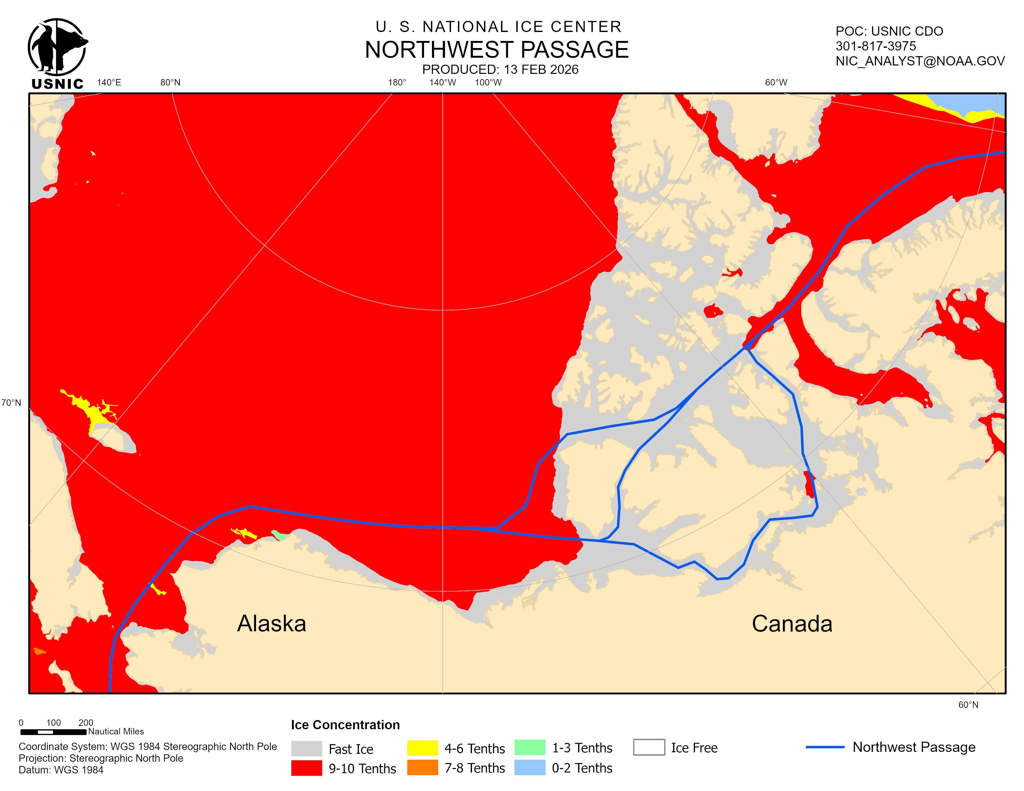 Thumbnail image of the 
             latest Northwest Passage chart