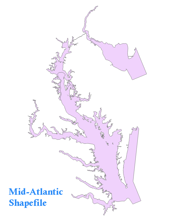 Example of Mid-Atlantic 
         shapefile displayed in a GIS viewer