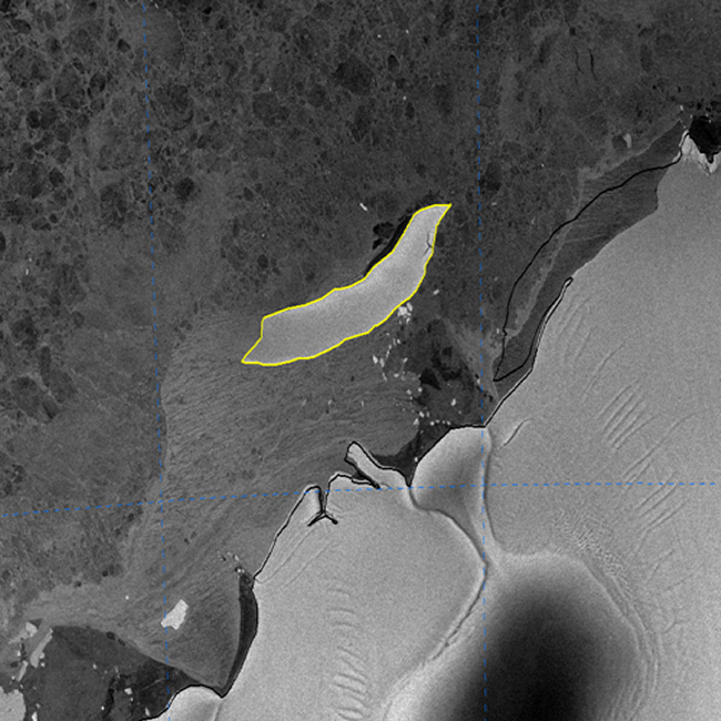 Satellite image of Icebergs A-77