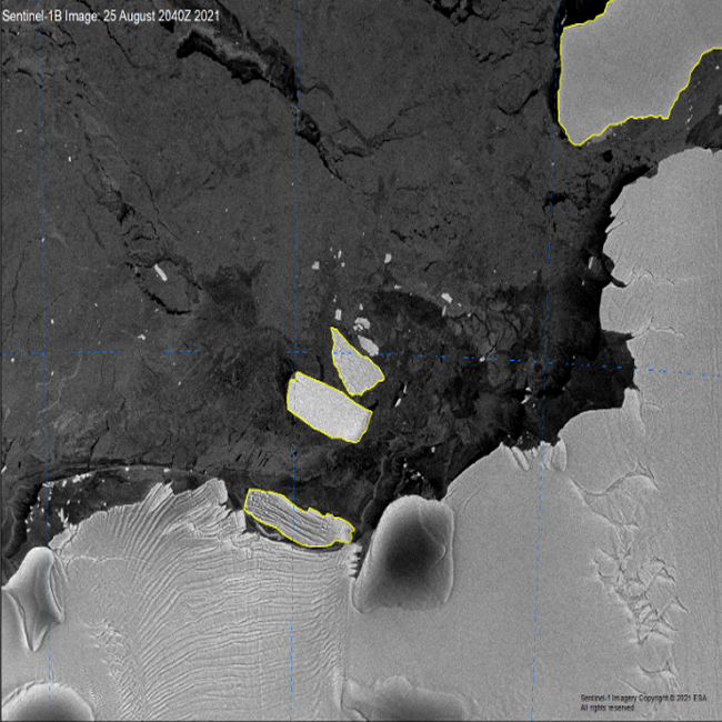 Satellite image of Icebergs A-78