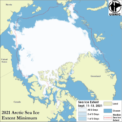 Arctic Sea Ice at Minimum Extent 2021