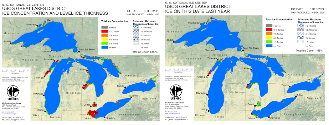 Great Lakes Experiences Rapid Early Winter Ice Growth