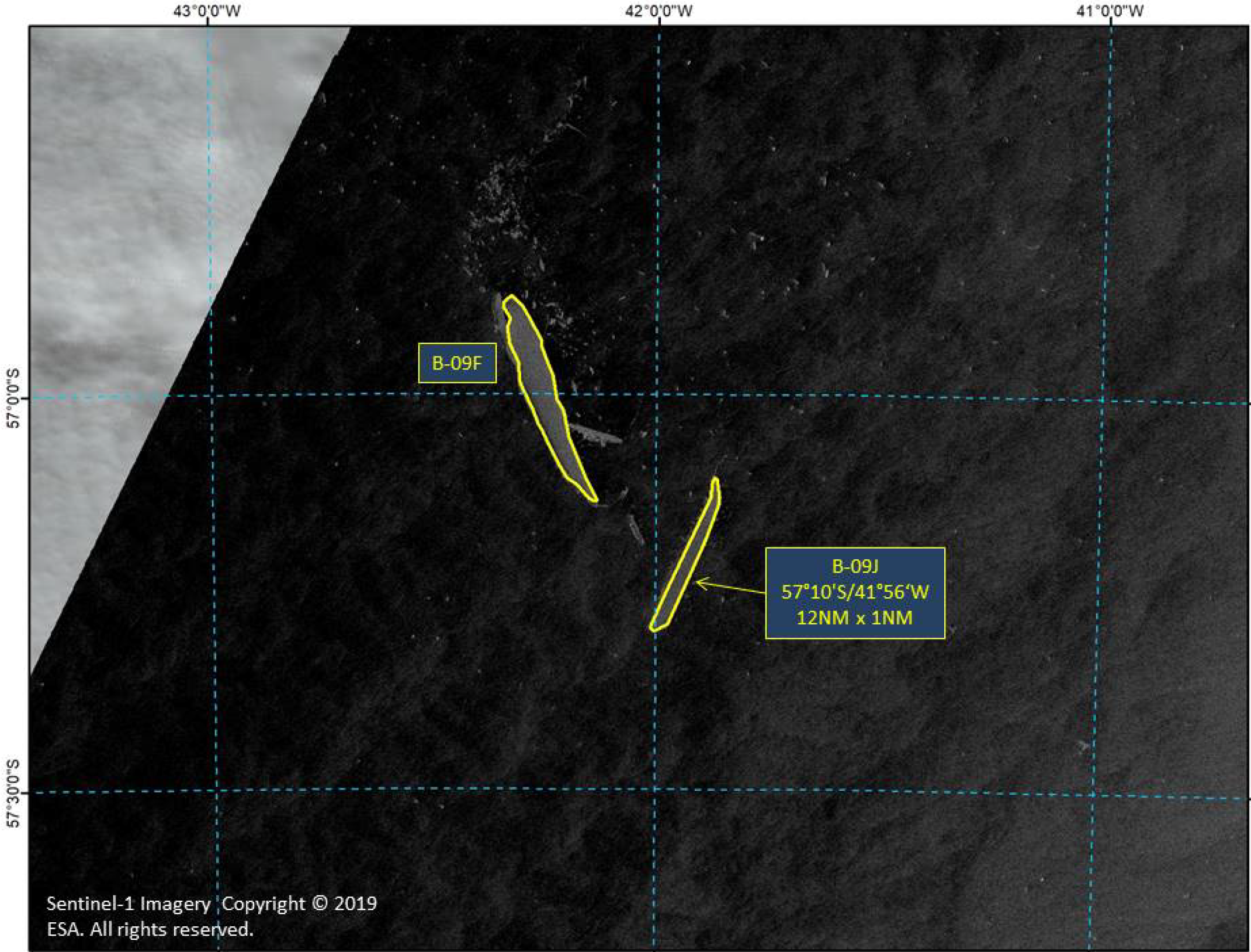 Satellite image of Iceberg B-09J