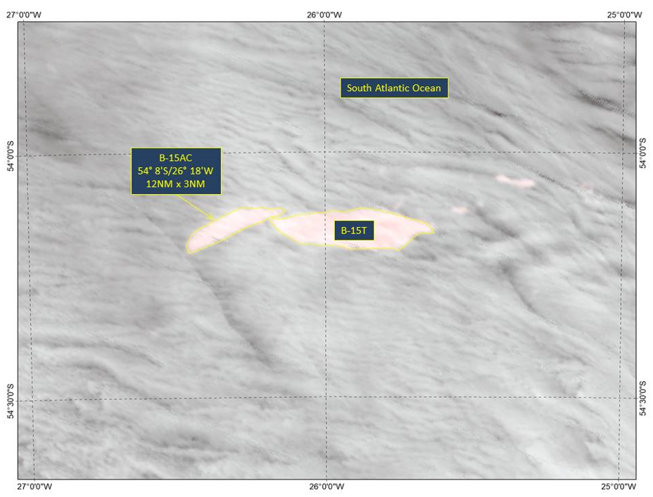 MODIS image of Iceberg B-15AC