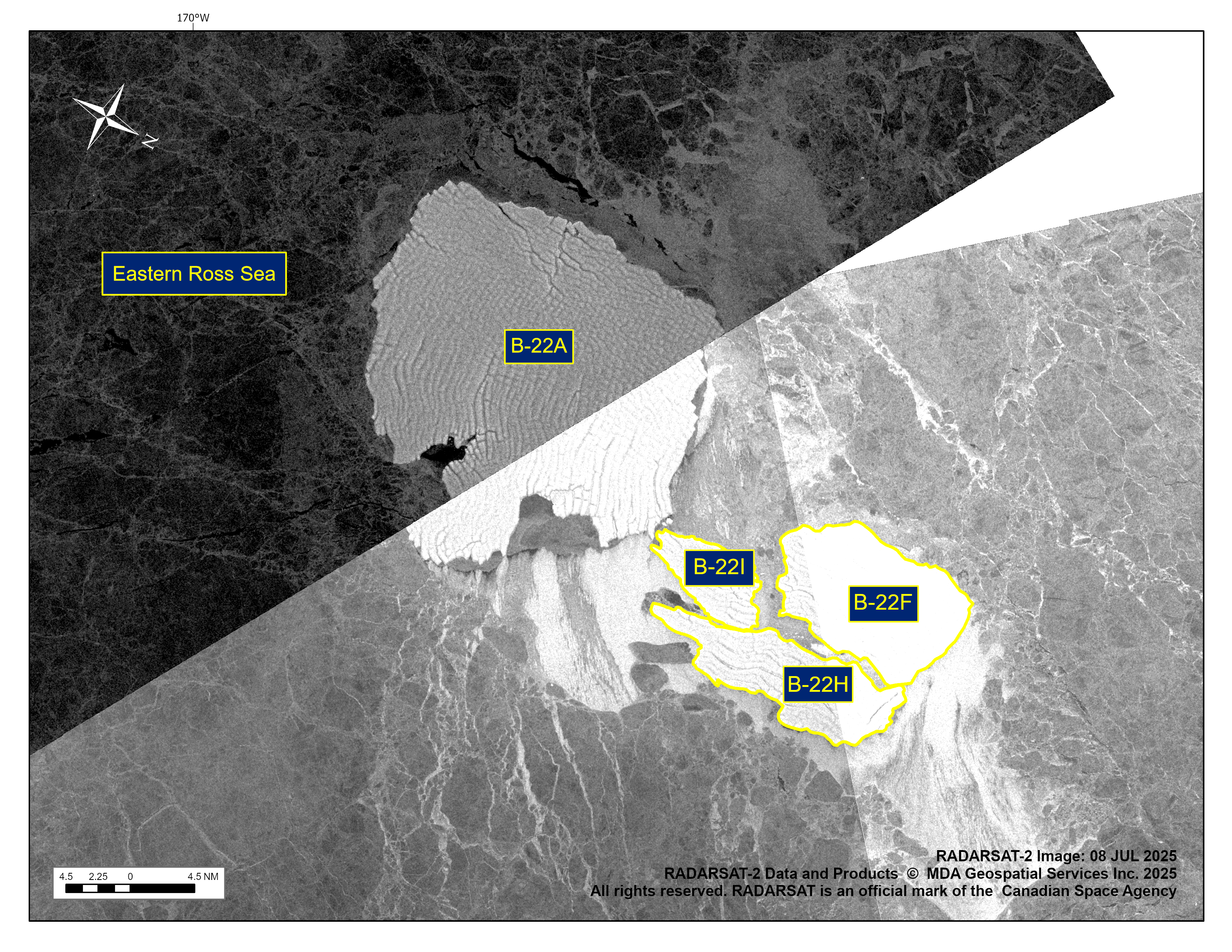 Satellite image of Iceberg B-22FHI