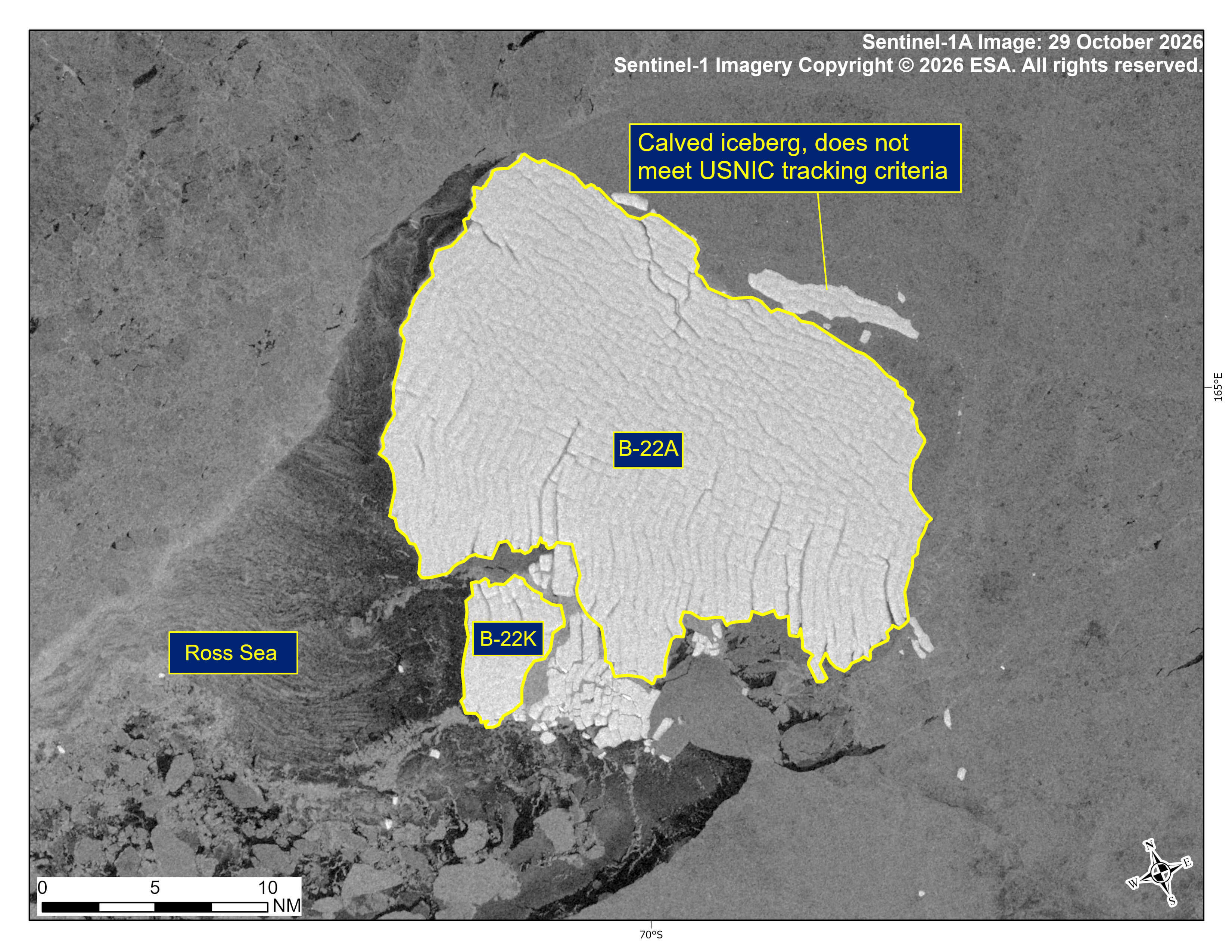 Satellite image of Iceberg B-22K