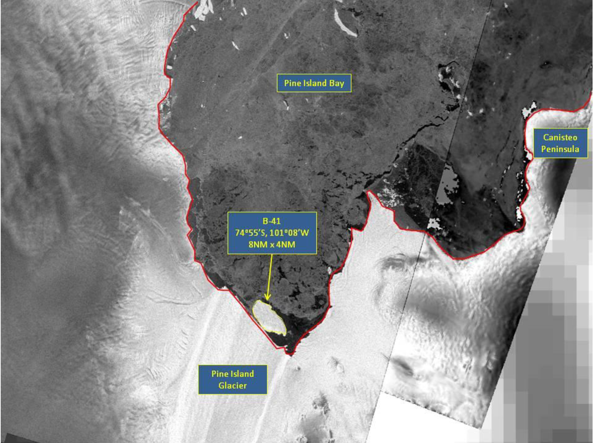 Satellite image of Iceberg B-41