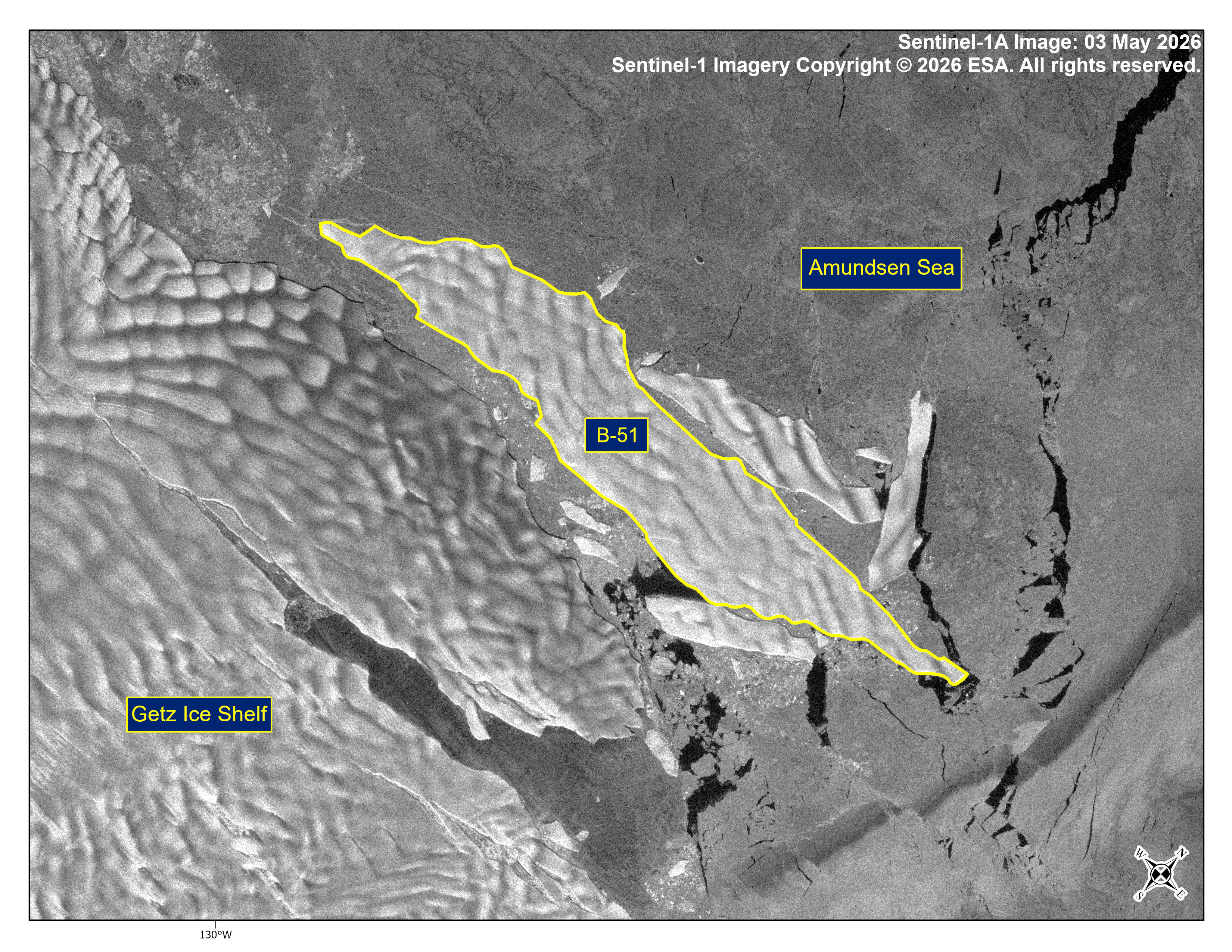 Satellite image of Iceberg B-51