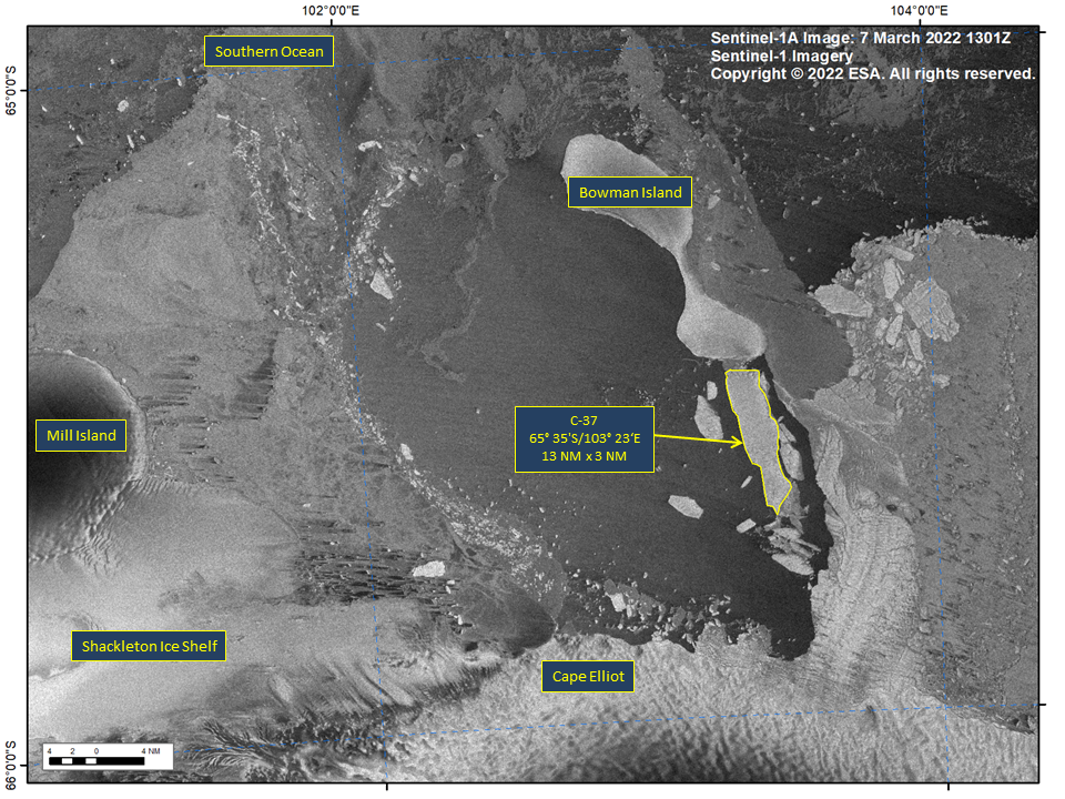 Satellite image of Iceberg C-37