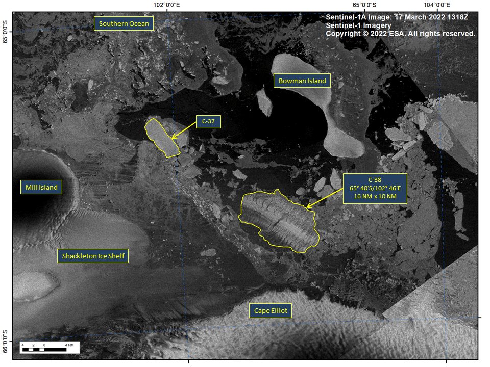 Satellite image of Iceberg C-38