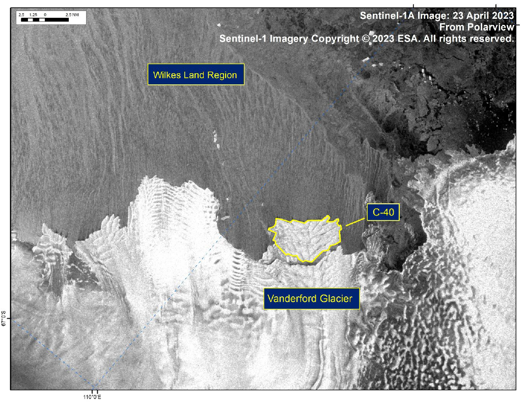 Satellite image of Iceberg C-40