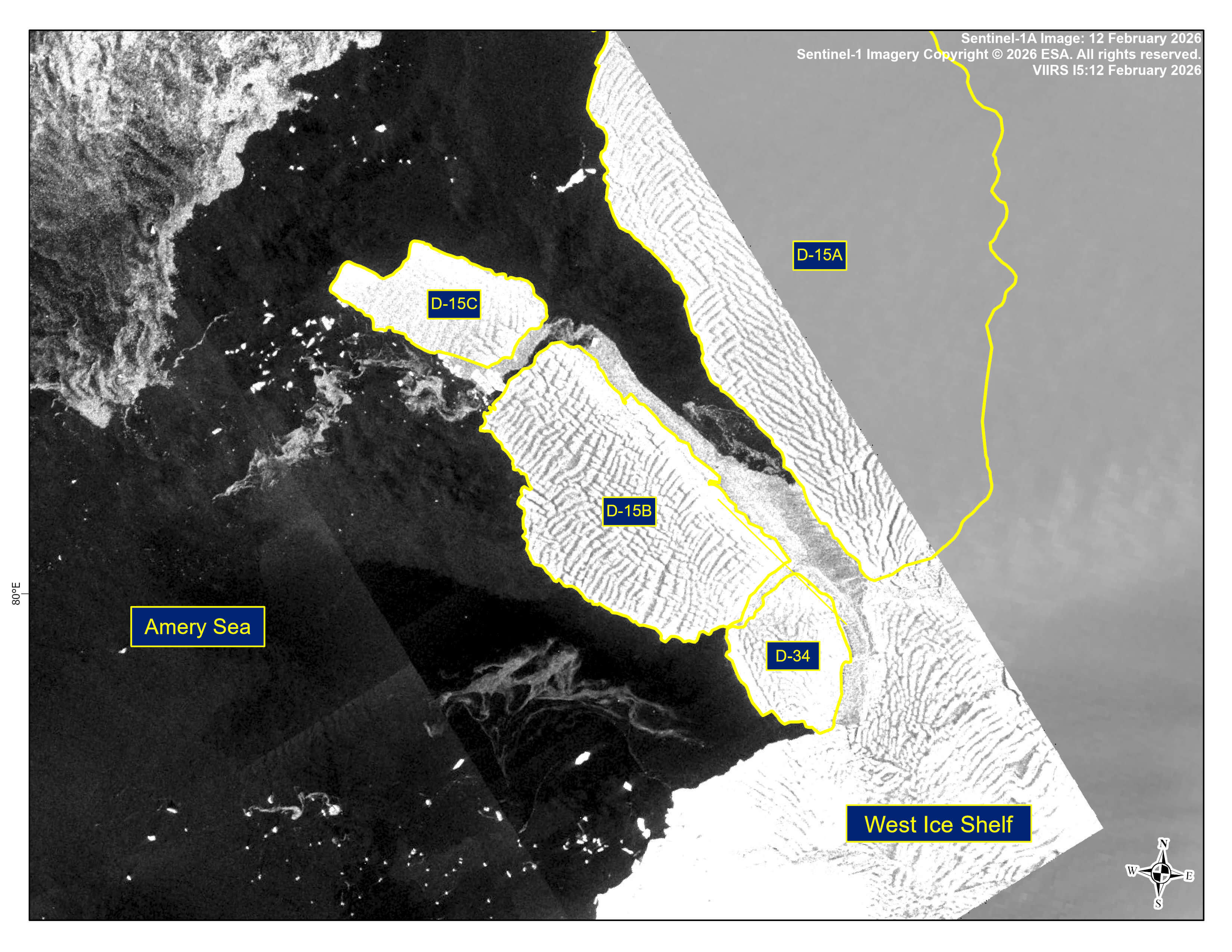 Satellite image of Iceberg D-15C