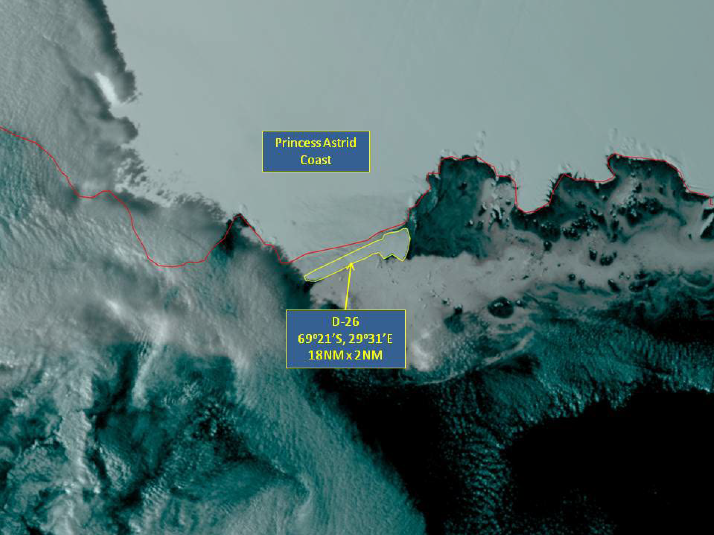 Satellite image of Iceberg D-26