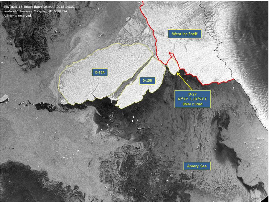 Satellite image of Iceberg D-27