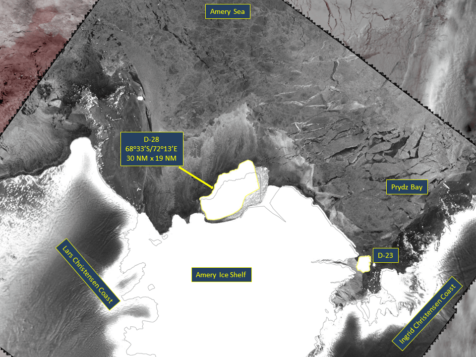 Satellite image of Iceberg D-28