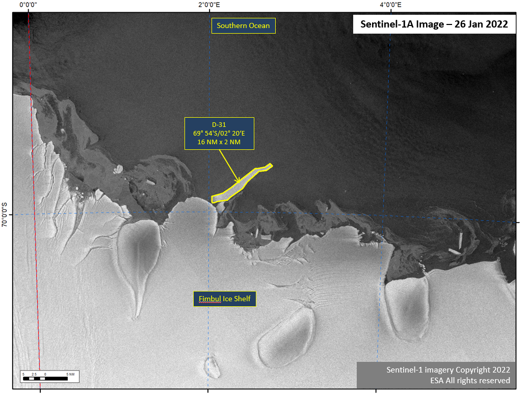Satellite image of Iceberg D-31