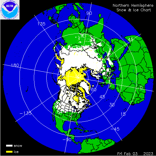 Yesterday Northern Hemisphere Snow & Ice Chart