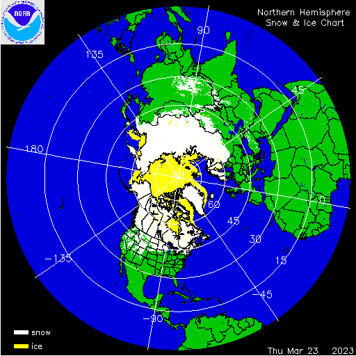 Yesterday Northern Hemisphere Snow & Ice Chart