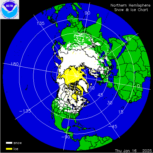 Yesterday Northern Hemisphere Snow & Ice Chart